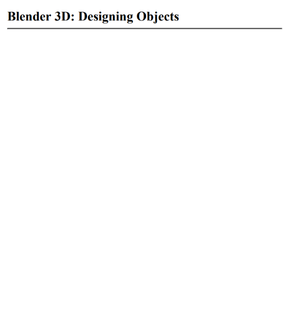 Blender 3D : Designing Object